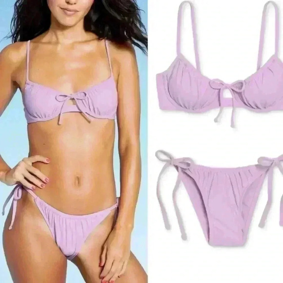 Xhilaration Lilac Bikini 2 piece set - Picture 2 of 6
